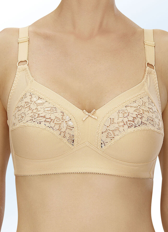 Naturana Zweierpack BH mit Spitze in den Obercups 1X WEISS, 1X PUDER