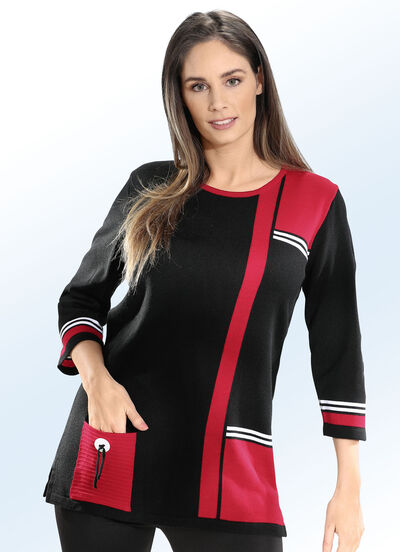 Pullover mit dekorativen Kontrasten  Pullover mit dekorativen Kontrasten