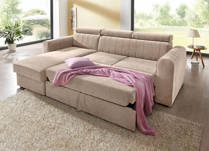 Polsterecke mit Bettfunktion CREME