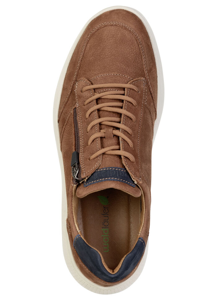 Waldl&auml;ufer, bequeme Herren-Sneaker, Weite H, mit herausnehmbarem Fu&szlig;bett COGNAC-MARINE