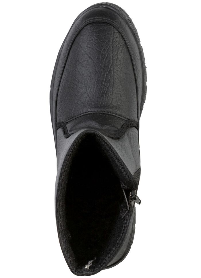 Stiefelette mit Knitter-Struktur SCHWARZ