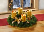 Adventskranz mit LED-Echtwachskerzen GOLD