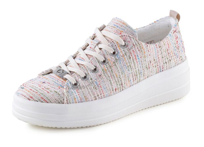 Remonte Sneaker aus effektvoll strukturiertem Textilmaterial WEISS-MULTICOLOR