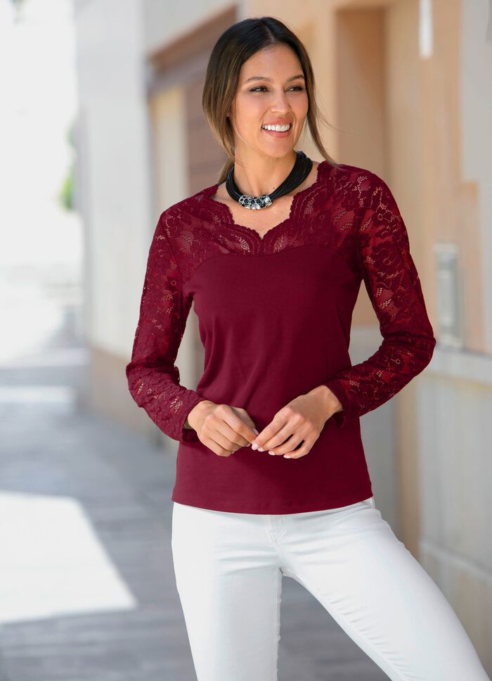 Shirt-Tunika mit Baumwolle BORDEAUX