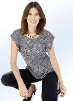 Shirt mit kurzen Volant-Ärmeln 