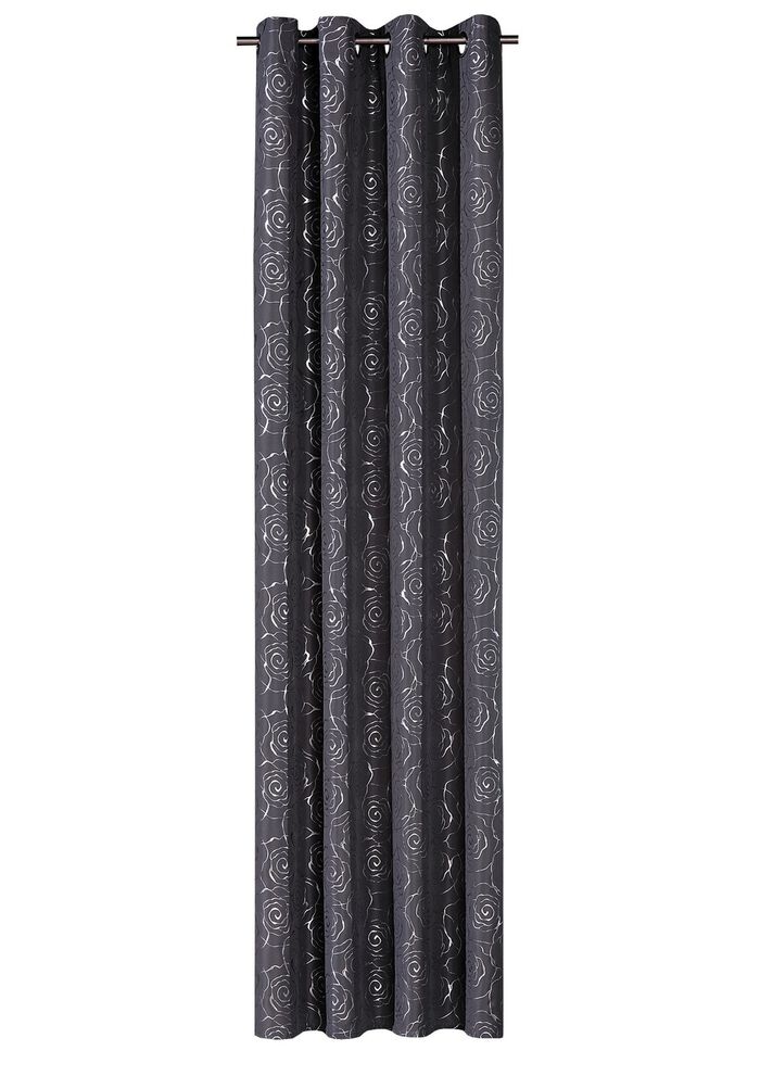 &Uuml;bergardine mit h&uuml;bschem Rosen-Dessin 