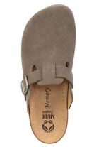 Mubb Clog aus bestem Rind-Veloursleder DUNKELTAUPE