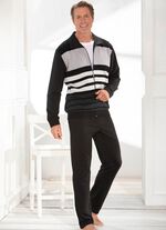 Hausanzug mit geripptem Streifen-Dessin 