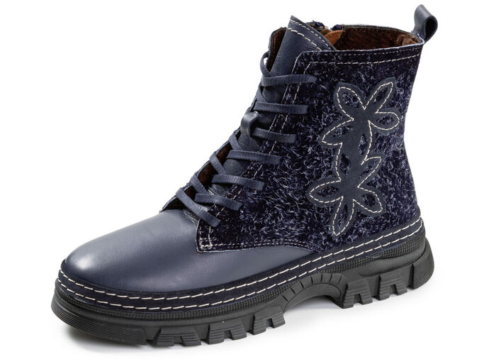 Gemini, modische Damen-Stiefeletten, Winterschuhe, Weite G, mit herausnehmbarem Fußbett MARINE
