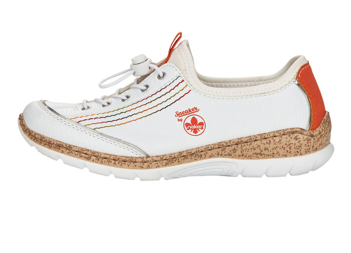 Rieker Sneaker mit elastischem Schnellschnürsystem mit Stopper WEISS-BUNT