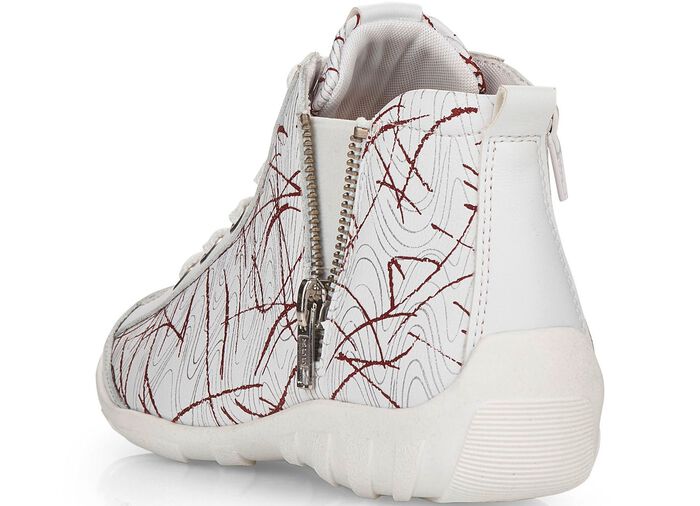 Remonte Schn&uuml;r-Stiefelette aus effektvoll bedrucktem Nappaleder 