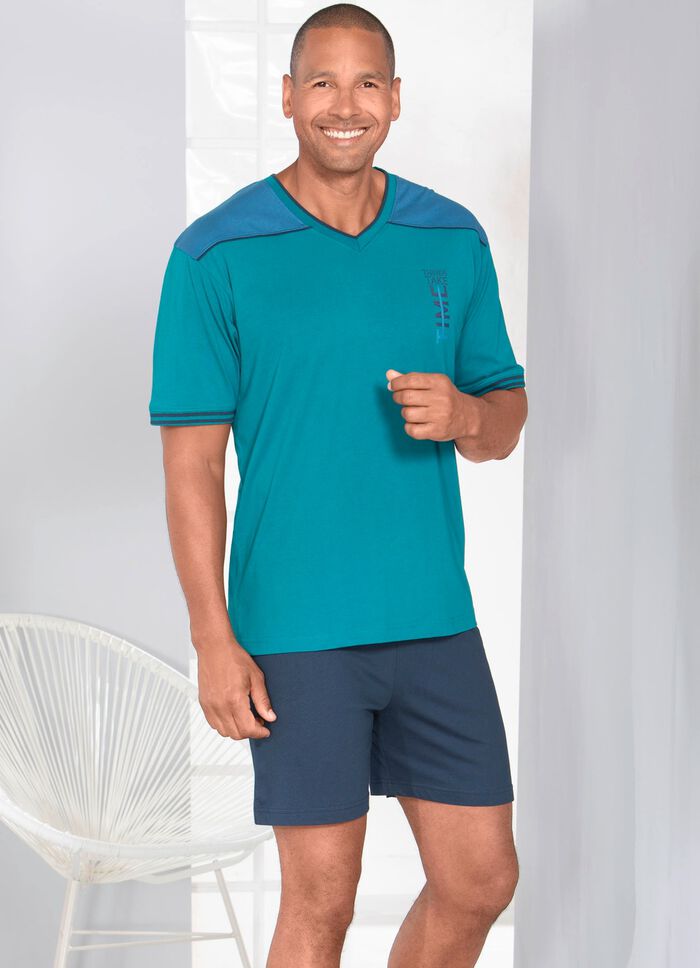 Shorty mit V-Ausschnitt und auswechselbarem Gummizug 