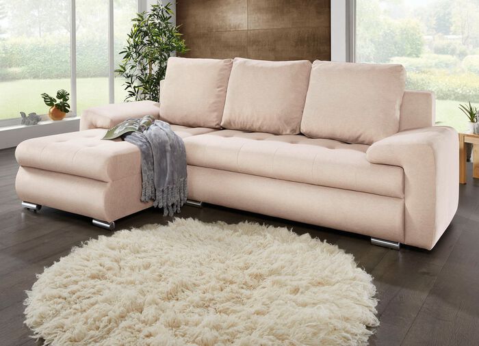 Polsterecke mit Bettfunktion und Bettkasten 