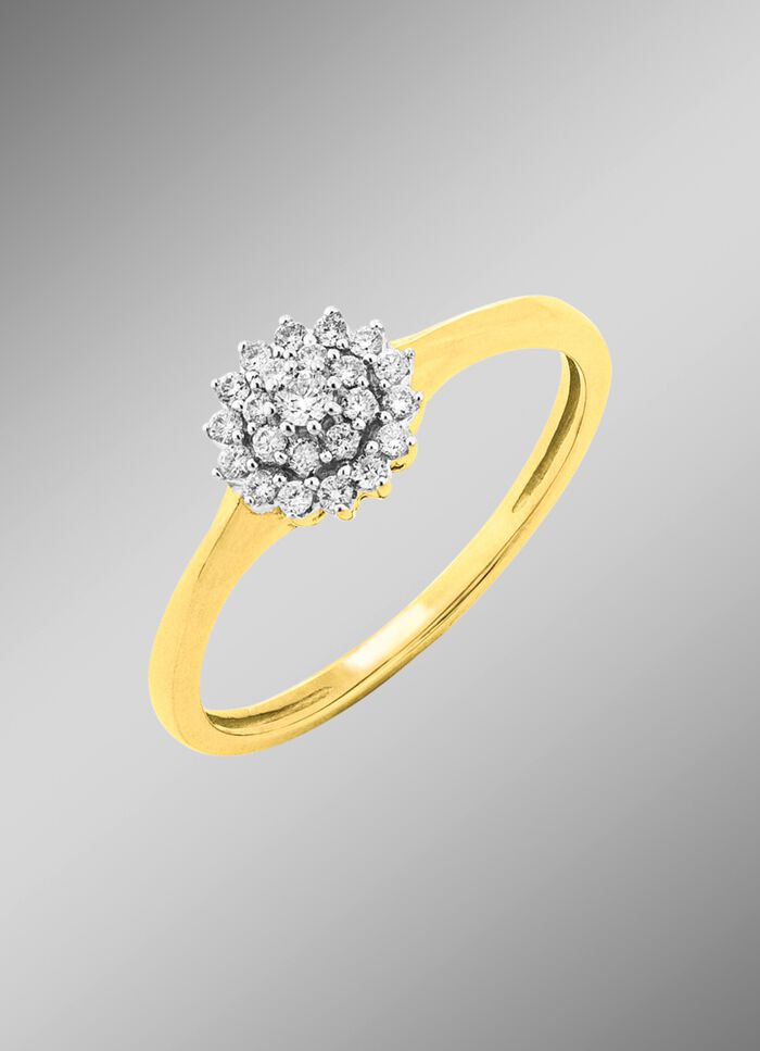 Klassischer Damenring mit Brillanten 