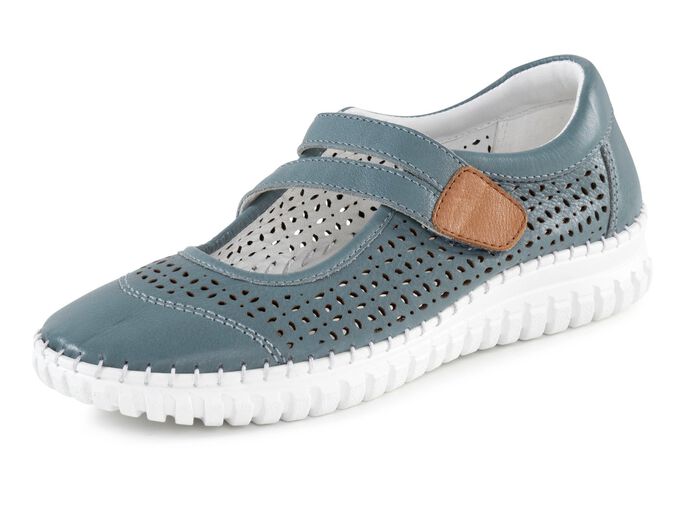 ELENA EDEN Slipper aus Rind-Nappaleder mit braunem Besatz 