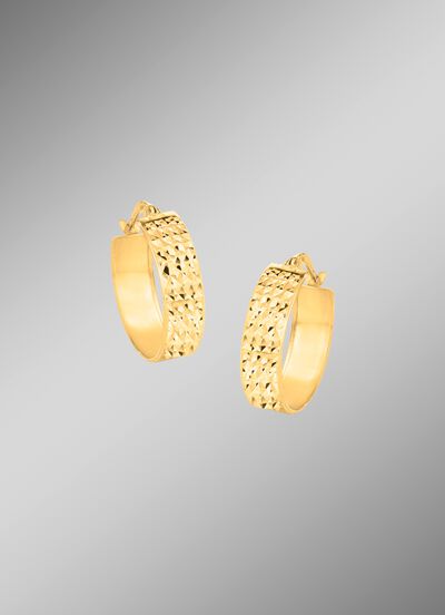 Diamantierte Creolen aus Gold 