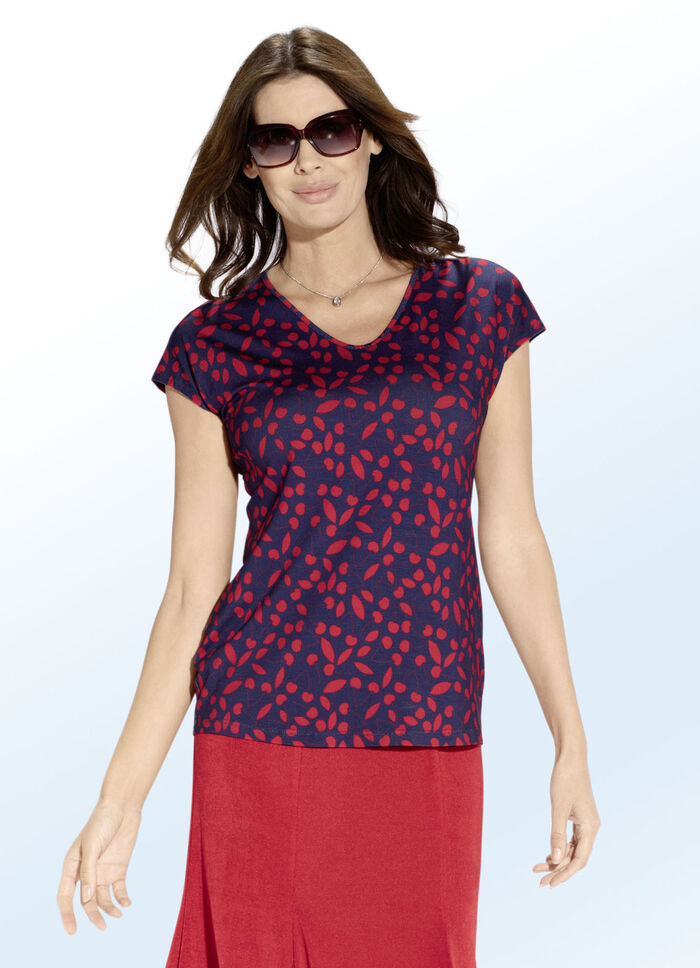 Shirt mit überschnittener Schulterpartie 