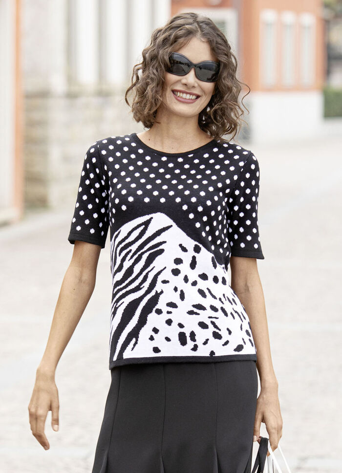 Pulli in angenehm weicher Qualität SCHWARZ-WEISS