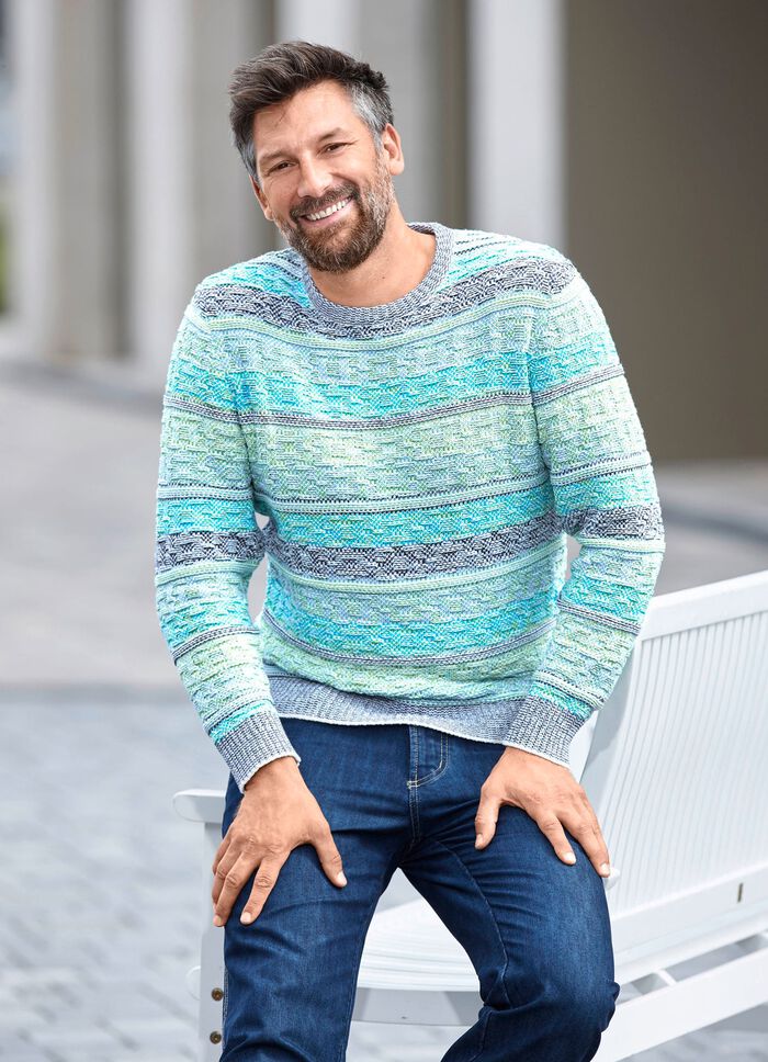 Rundhalspullover mit Jacquardstrick 