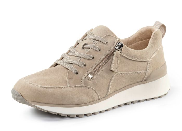 Caprice, trendige Damen-Sneaker, Weite G, mit herausnehmbarem Fu&szlig;bett BEIGE