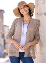 Strickjacke in feinem Netzstrick 