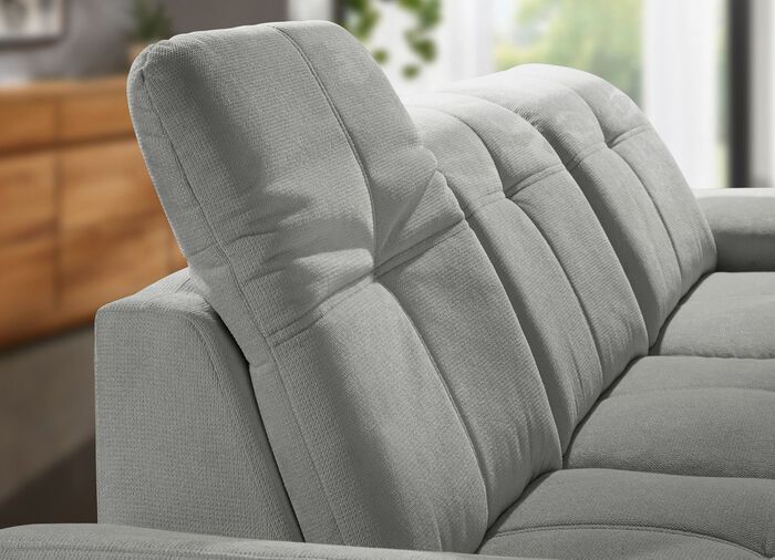 Wohnlandschaft mit Bettfunktion und Bettkasten GRAU