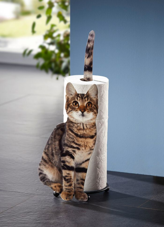 Papierrollenhalter Katze aus Metall 