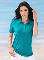 Laurina Poloshirt mit Knopfleiste 