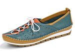 Gemini Mokassin-Slipper aus angenehmem Leder JEANS-MAIS-ORANGE