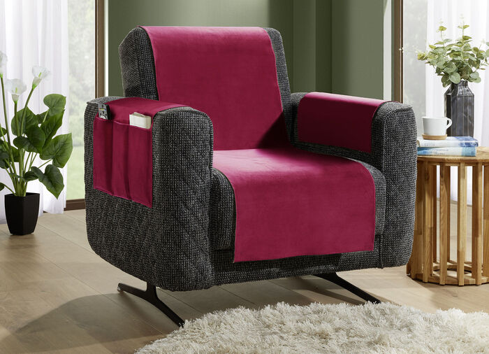 Samtweiche Sessel- und Sofaschoner mit Anti-Rutsch-Rückseite BORDEAUX