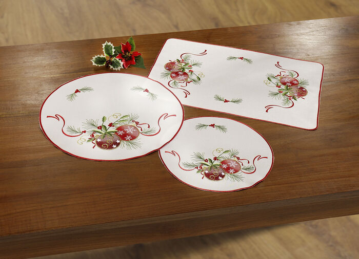 Festliche Tisch- und Raumdekoration mit Christbaumkugel-Motiven SEKT-BUNT