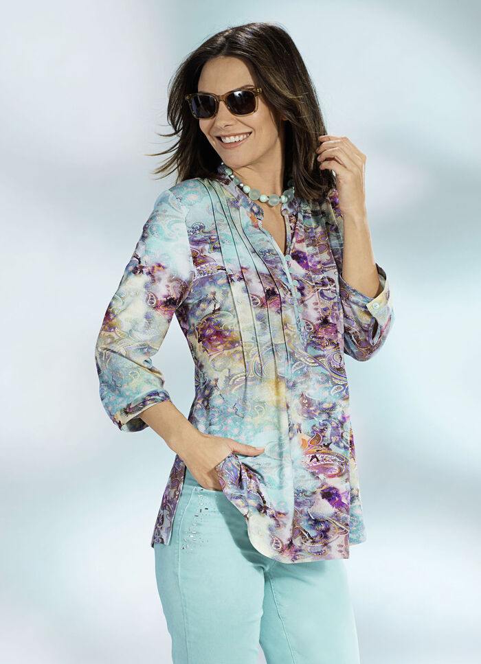 Shirt-Tunika mit hübscher Biesenzier 