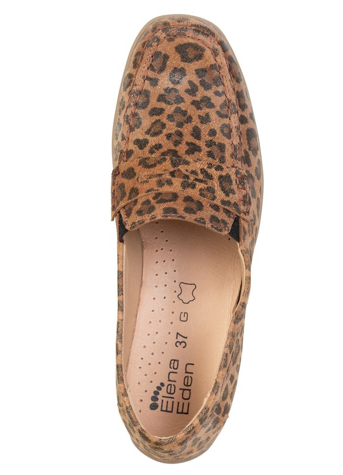 ELENA EDEN, schicke Damen-Slipper, Weite G, mit herausnehmbarem Fu&szlig;bett BRAUN