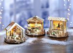 Weihnachtsmarktstand aus Holz mit LED-Beleuchtung NATUR