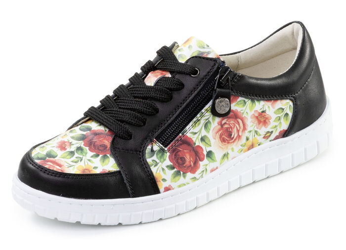 ELENA EDEN, stilvolle Damen-Sneaker, Weite G, mit herausnehmbarem Fu&szlig;bett SCHWARZ