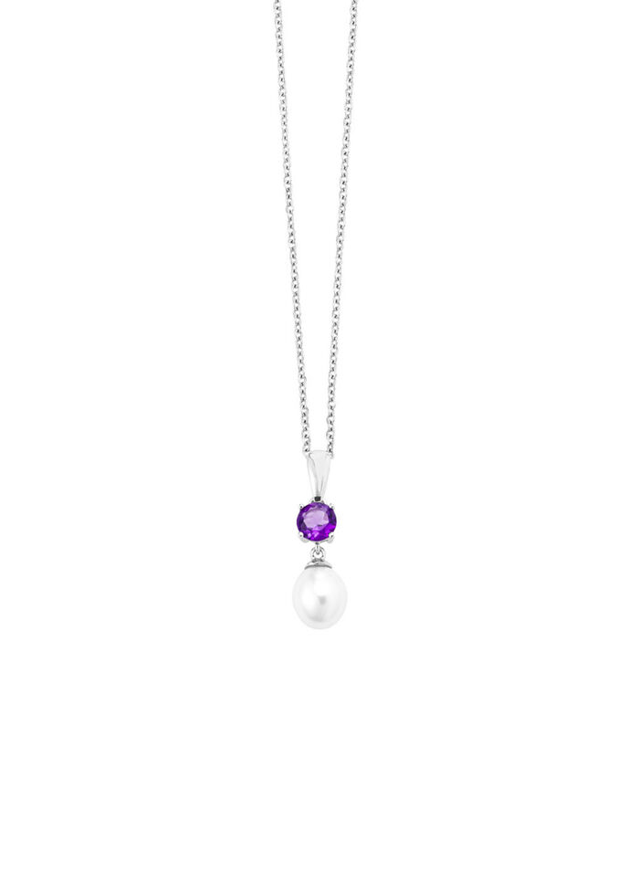 Anhänger mit Süßwasser-Zuchtperle und Amethyst 