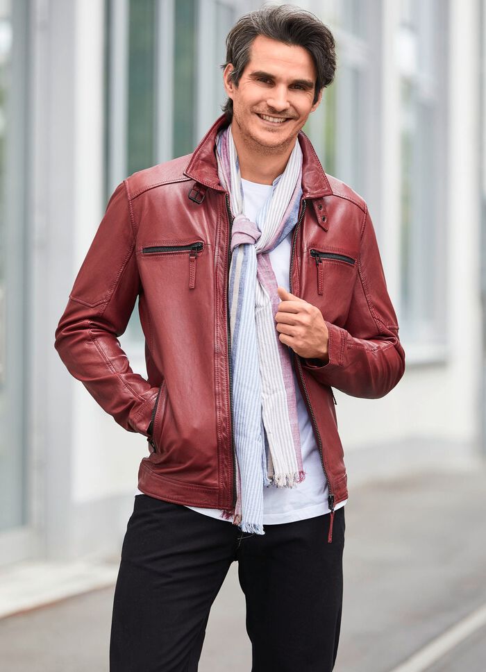 Lederkurzjacke mit zwei Innentaschen 