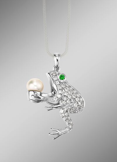 Anh&auml;nger mit S&uuml;&szlig;wasser-Zuchtperle und Zirkonia 