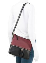 Laurina, Tasche, Damen, mit verstellbarem Umh&auml;ngeriemen SCHWARZ-BORDEAUX