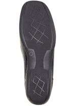 ELENA EDEN Mokassin-Slipper aus krokogepr&auml;gtem Chevreauleder SCHWARZ