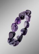Elastisches Armband aus echtem Amethyst 