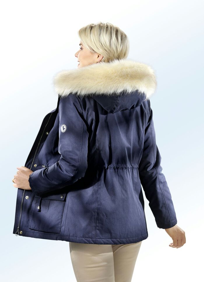 Parka mit Kunstpelz in Blaufuchs-Optik 