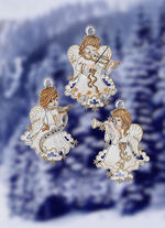 Fensterbild-Set aus echter Plauener Spitze, 3-teilig 