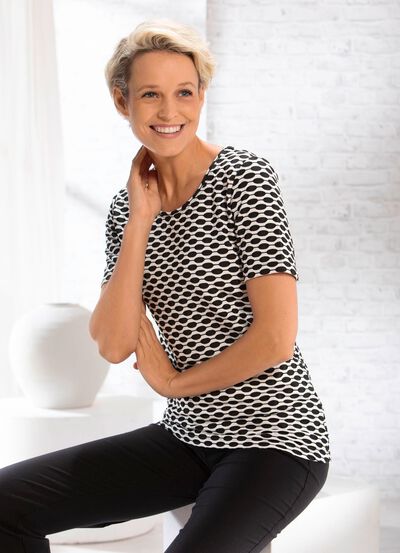 Shirt mit interessanter zweifarbiger Struktur in 2 Farben 