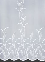 Blumenfenster-Store mit naturnahem Bl&auml;tterdessin 