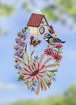 Fensterbild aus echter Plauener Spitze 