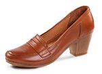 Gemini Pumps aus teilweise schattiertem Rind-Nappaleder COGNAC