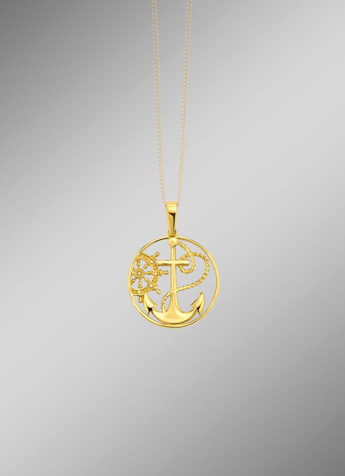 Moderner Anh&auml;nger Anker und Steuerrad 