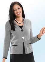 Strickjacke mit Baumwolle und dekorativen Kontrasten 