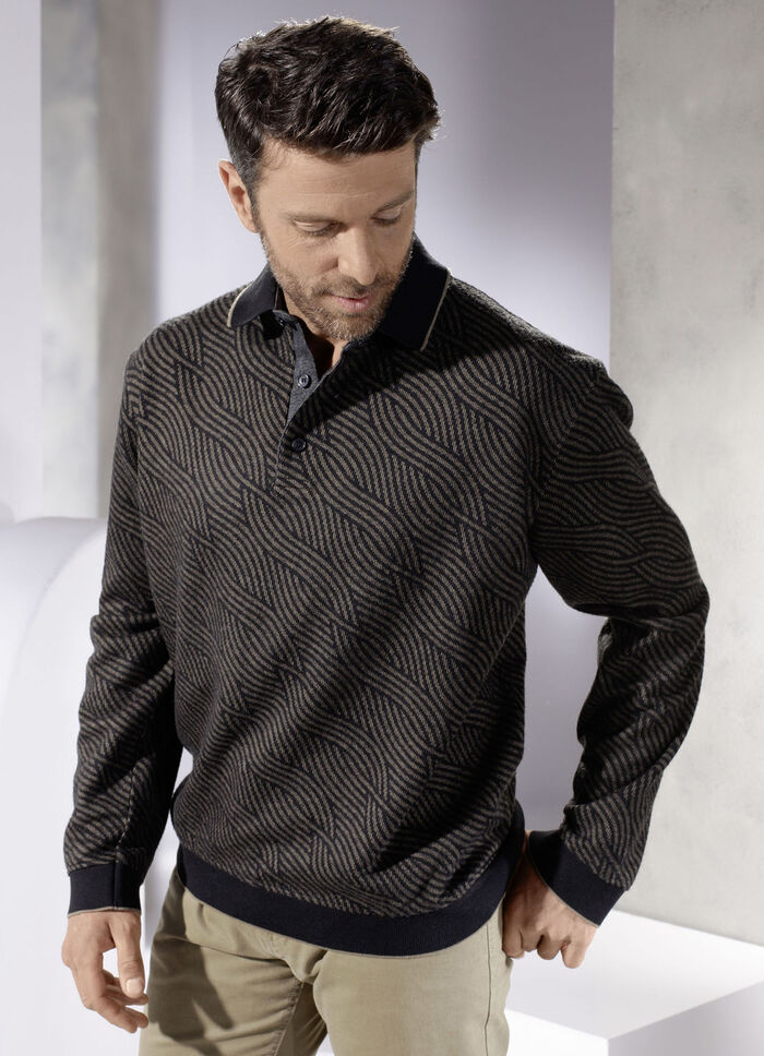 Poloshirt mit kurzer Knopfleiste 